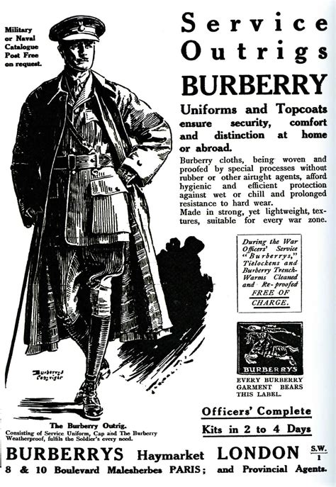 burberry trench coats ww1.